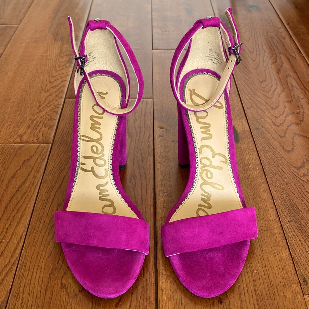 Sam Edelman hot pink suede sandals sz 6W - Picture 5 of 11